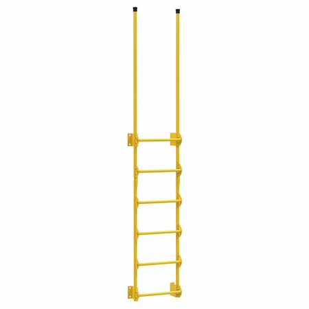 VESTIL 113-1/2" Dock Ladder, Walk-Through Style, 6 Step, Steel, 6 Steps, Baked-In Powder Coated Finish DKL-6